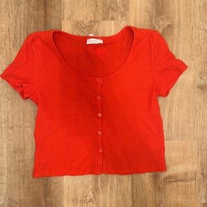 Elodie coral red crop top size XL NWT